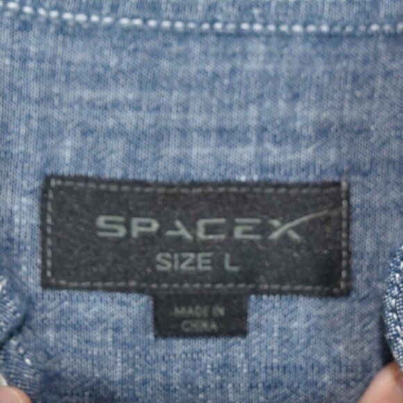 SpaceX Chambray Denim Button-Up Shirt L Long Sleeve Workwear - Picture 6 of 6